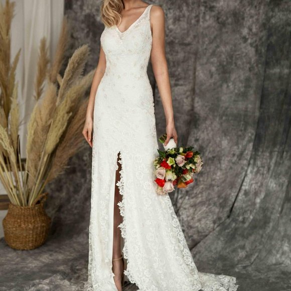 NWOT Love Spell Designs Adeila Wedding Dress Gown US 4 - Picture 2 of 11